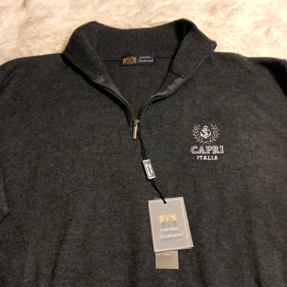 Emporio Sartoriale gray Capri zip sweater XL NWT - Picture 3 of 13